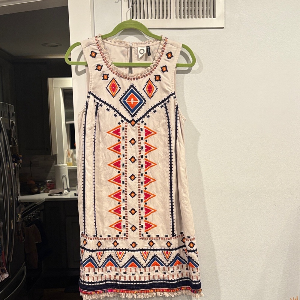 Anthropologie Multicolor Embroidered Dress